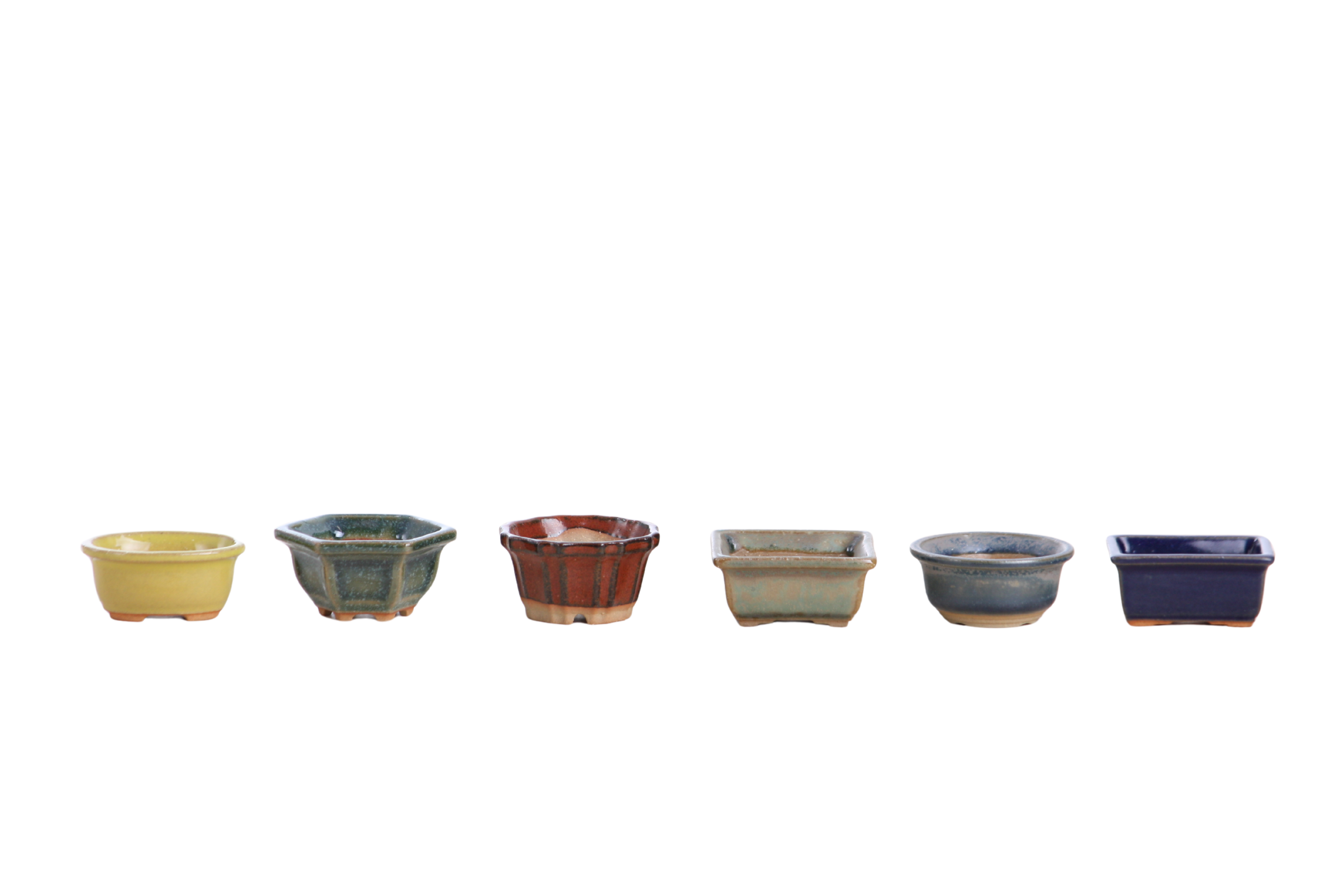 ceramic bonsai pots Willow Bonsai Ceramics 1.5 Inch Shito Bonsai Pot Set of 6 – Mini Handm
