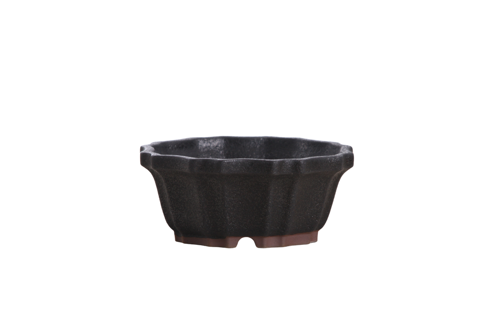 Willow Bonsai Ceramics Flower Design Bonsai Pot 4.5 Inch – Elegant Ceramic Bonsai & Succulent Planter, High‑Fired Frost‑Proof Stoneware with Drainage & Wiring Holes, Handmade in USA (Matt Black)