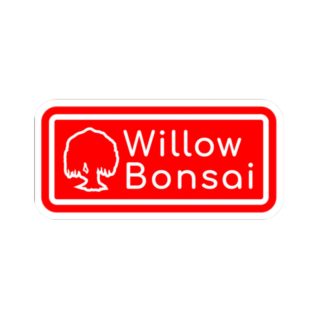 Willow Bonsai Sticker — Red Logo Cut Decal