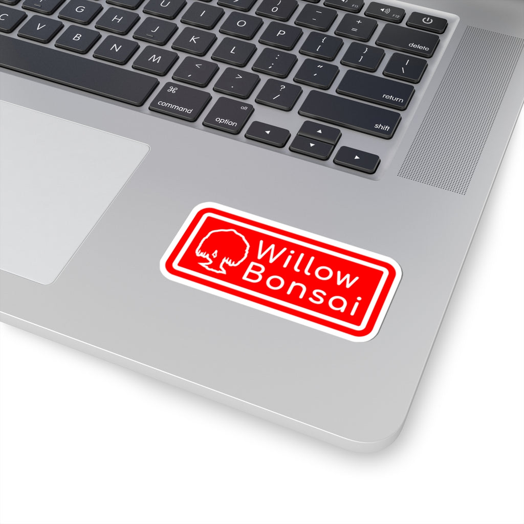 Willow Bonsai Sticker — Red Logo Cut Decal