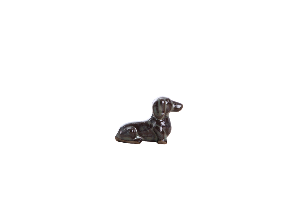 Willow Ceramics Butch the Dachshund Figurine – Mini Handmade Ceramic Dog Sculpture, High‑Fired Stoneware Décor, Made in Colorado, USA (Starry Night)