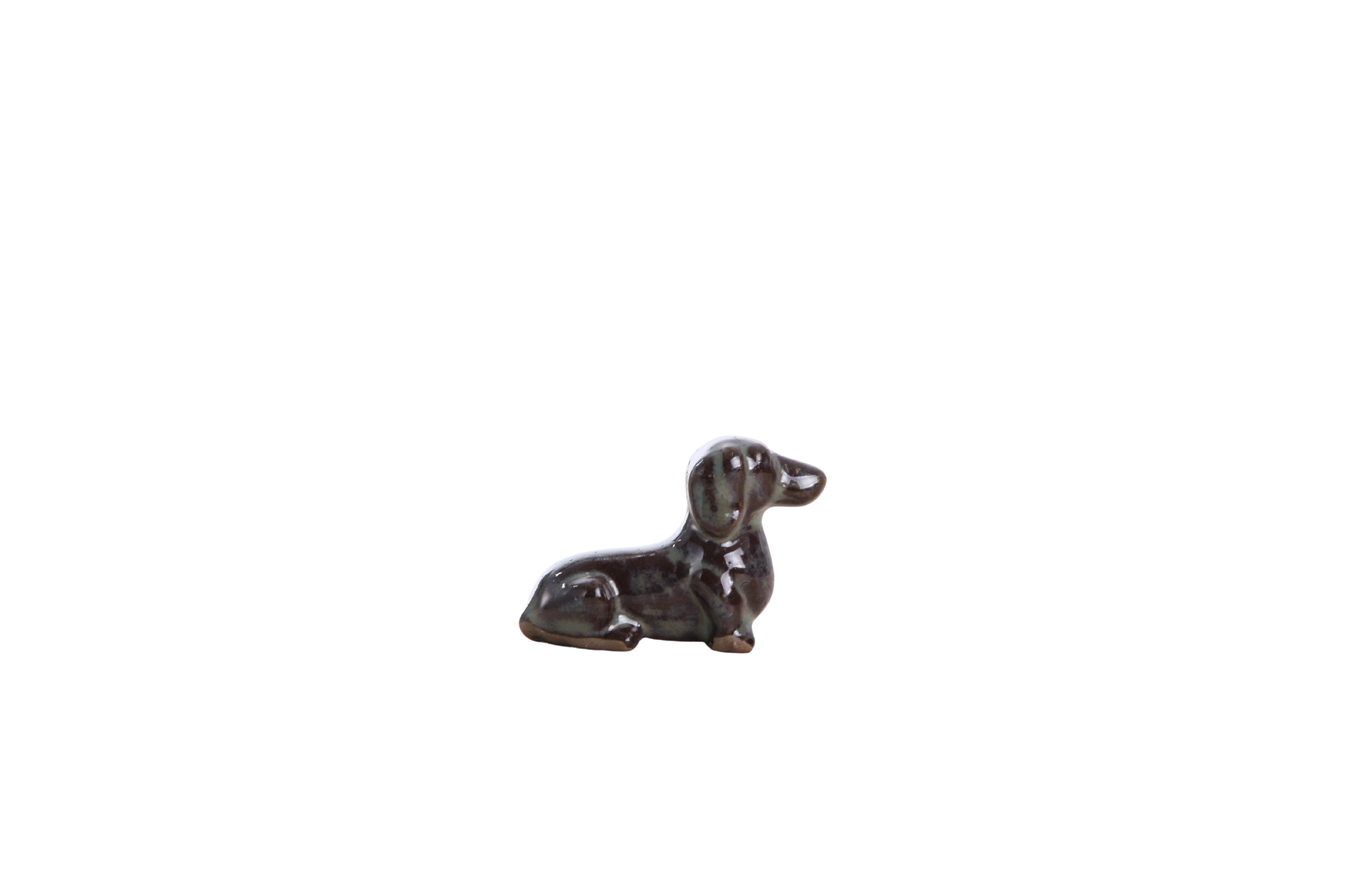 Willow Ceramics Butch the Dachshund Figurine – Mini Handmade Ceramic Dog Sculpture, High‑Fired Stoneware Décor, Made in Colorado, USA (Starry Night)