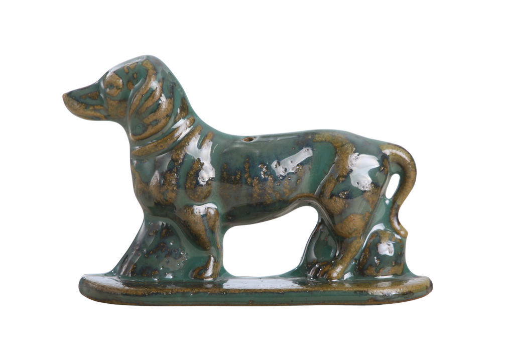Willow Ceramics Dachshund Wall Hanging – Handmade Stoneware Ceramic Sausage Dog Wall Art with Metal Hanging Hook, High‑Fired Handmade Décor, Made in Colorado, USA (Seaweed 2025 Left)