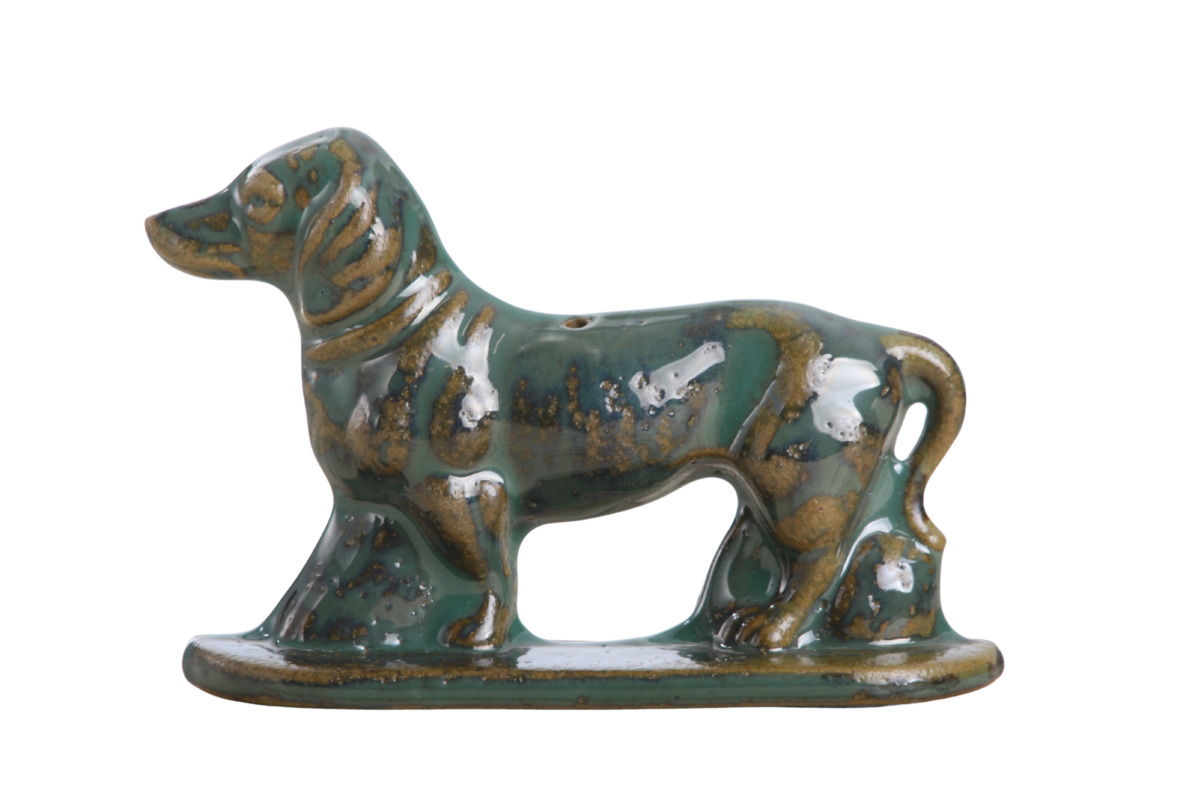Willow Ceramics Dachshund Wall Hanging – Handmade Stoneware Ceramic Sausage Dog Wall Art with Metal Hanging Hook, High‑Fired Handmade Décor, Made in Colorado, USA (Seaweed 2025 Left)