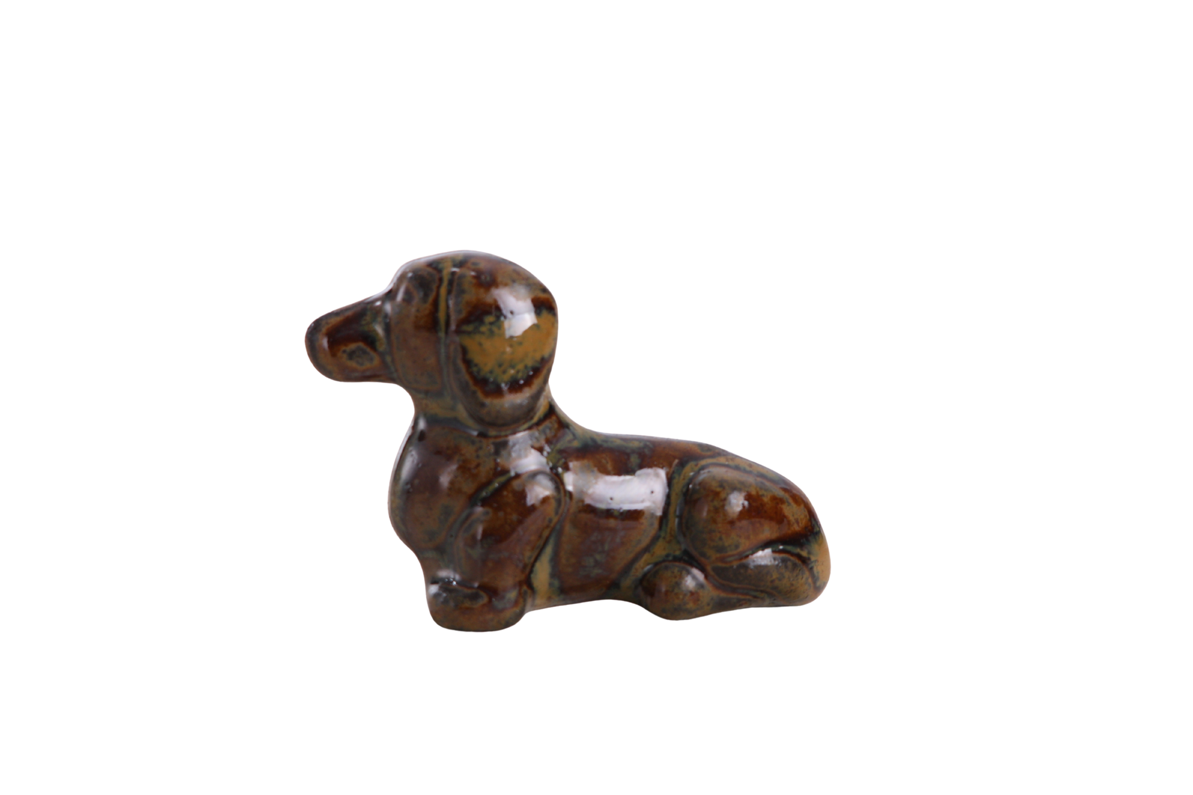 Willow Ceramics Butch the Dachshund Magnet – Mini Handmade Ceramic Dog Figurine Fridge Magnet, High‑Fired Stoneware Décor, Made in Colorado, USA (Dark Honey)