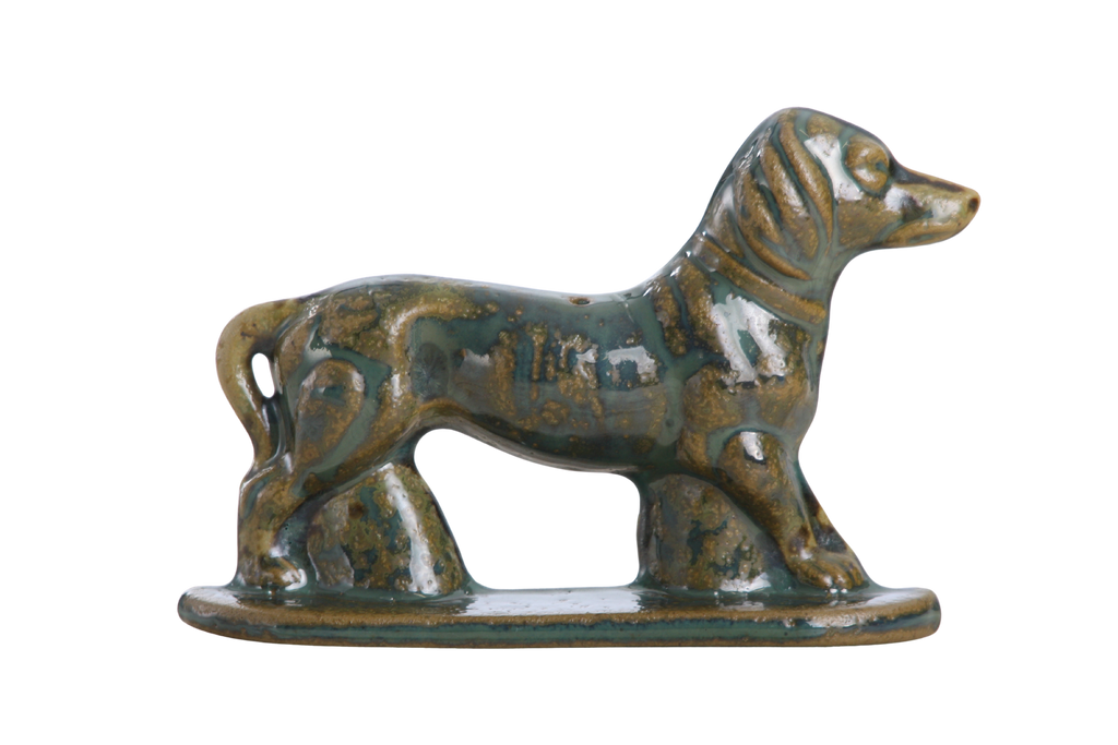 Willow Ceramics Dachshund Wall Hanging – Handmade Stoneware Ceramic Sausage Dog Wall Art with Metal Hanging Hook, High‑Fired Handmade Décor, Made in Colorado, USA (Seaweed 2025 Right)