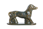 Willow Ceramics Dachshund Wall Hanging – Handmade Stoneware Ceramic Sausage Dog Wall Art with Metal Hanging Hook, High‑Fired Handmade Décor, Made in Colorado, USA (Seaweed 2025 Right)