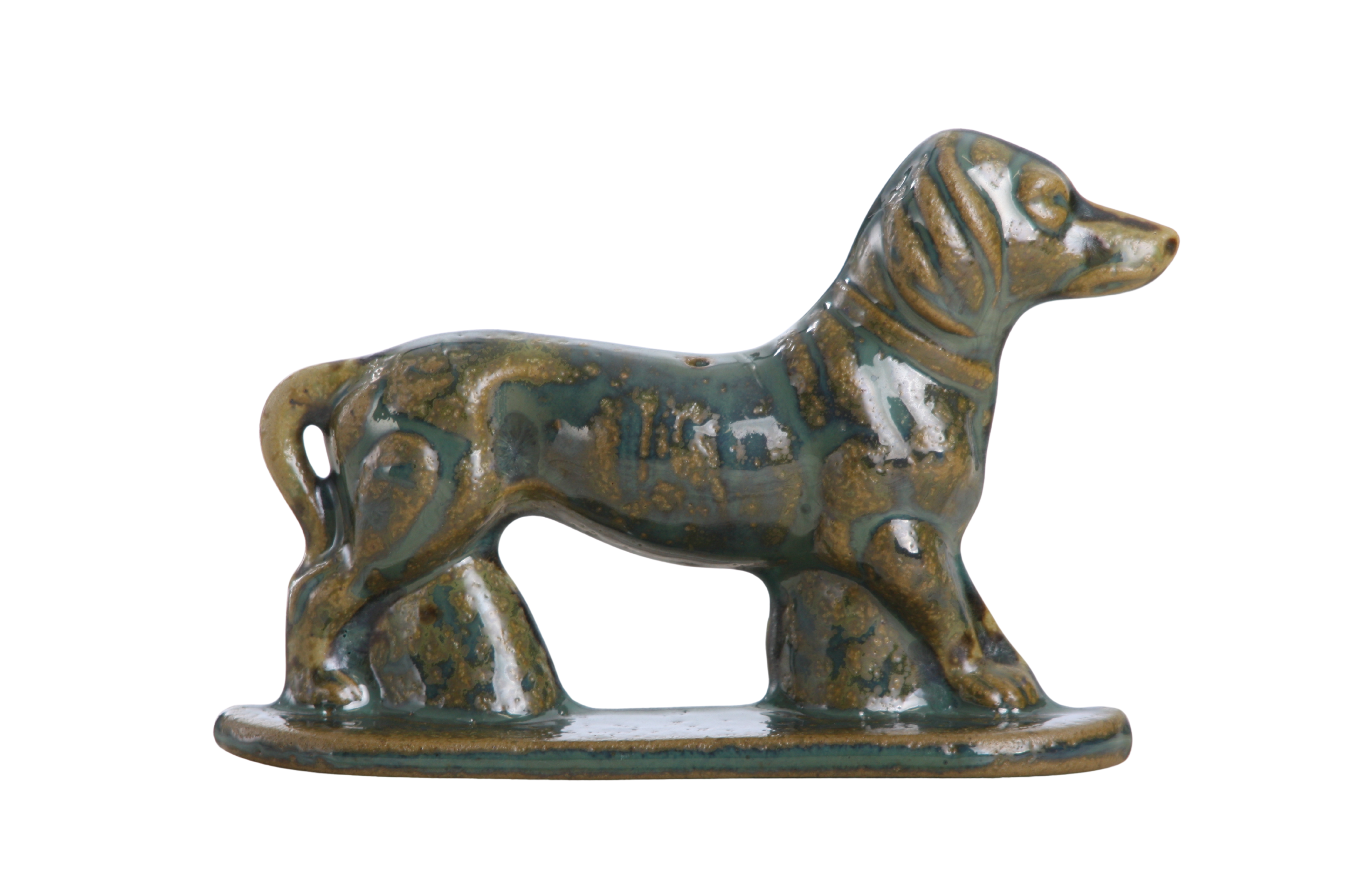 Willow Ceramics Dachshund Wall Hanging – Handmade Stoneware Ceramic Sausage Dog Wall Art with Metal Hanging Hook, High‑Fired Handmade Décor, Made in Colorado, USA (Seaweed 2025 Right)