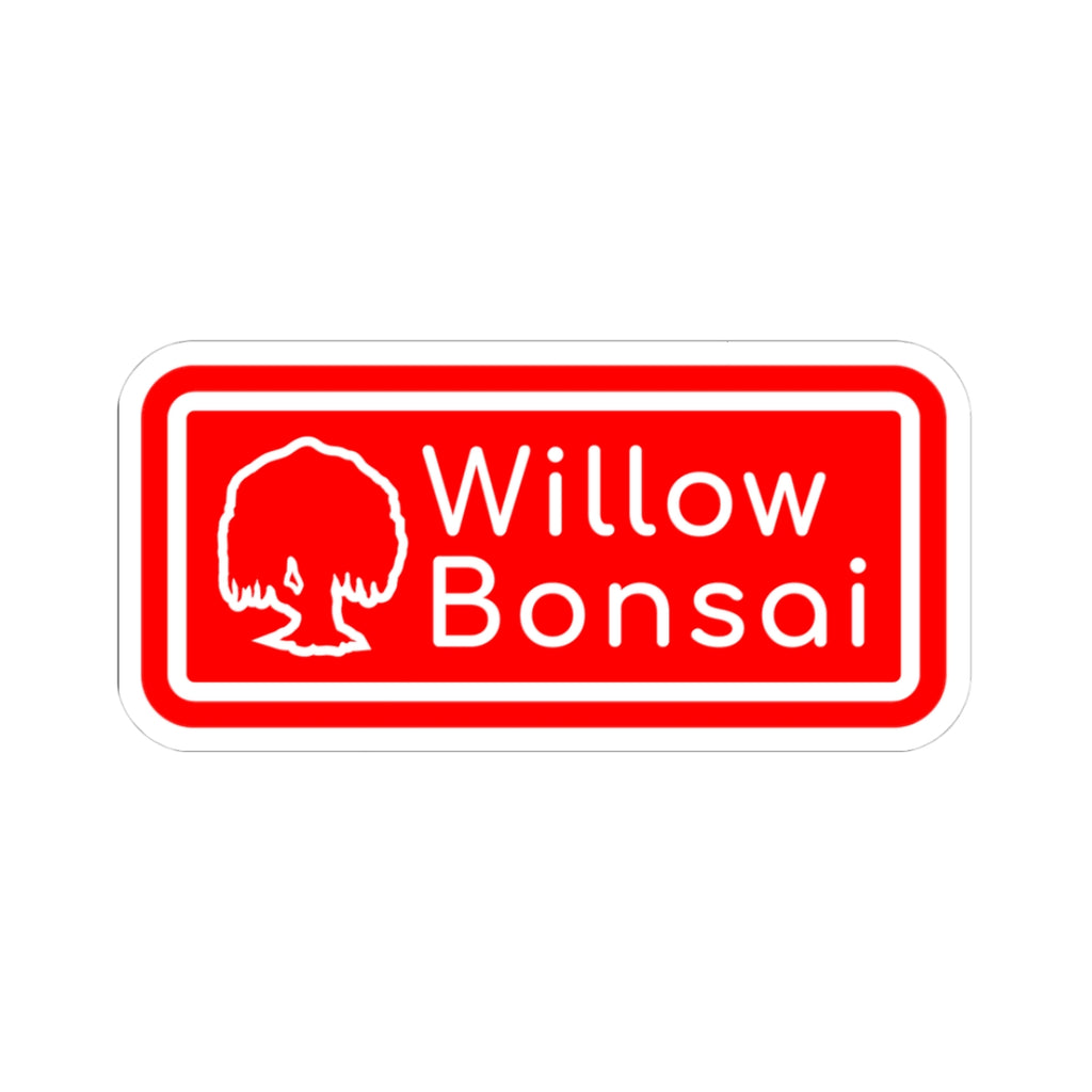 Willow Bonsai Sticker — Red Logo Cut Decal