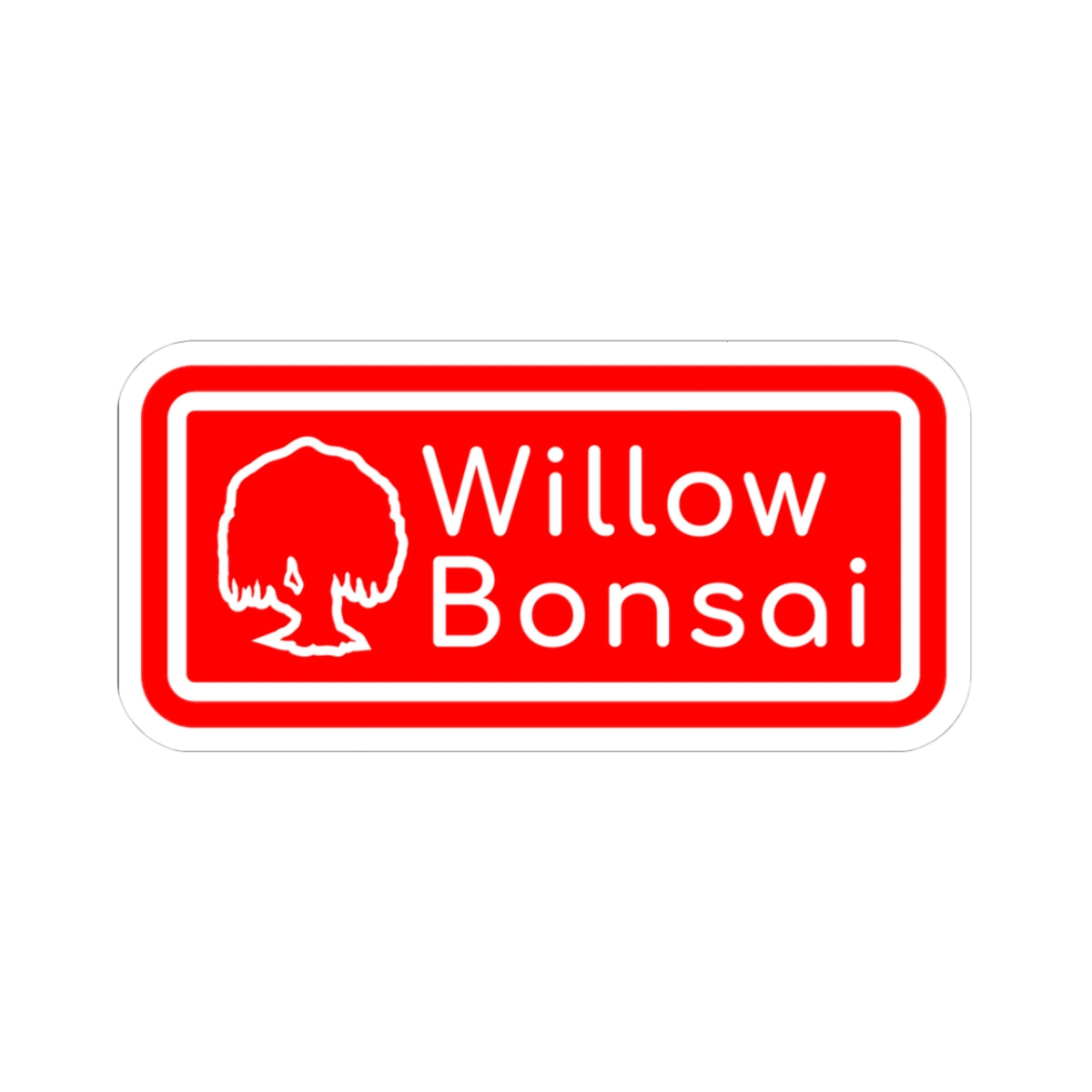 Willow Bonsai Sticker — Red Logo Cut Decal