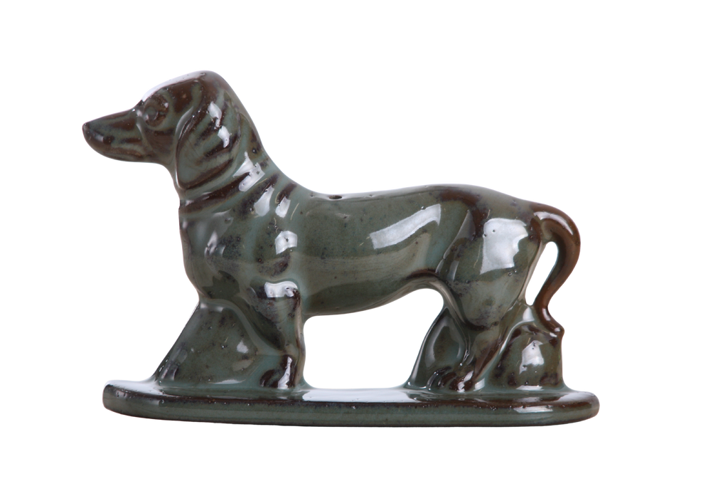 Willow Ceramics Dachshund Wall Hanging – Handmade Stoneware Ceramic Sausage Dog Wall Art with Metal Hanging Hook, High‑Fired Handmade Décor, Made in Colorado, USA (Starry Night Left)