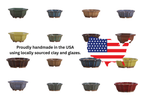 Willow Bonsai Ceramics Flower Design Bonsai Pot 8 Inch – Elegant Ceramic Bonsai & Succulent Planter, High‑Fired Frost‑Proof Stoneware with Drainage & Wiring Holes, Handmade in USA (Denim)