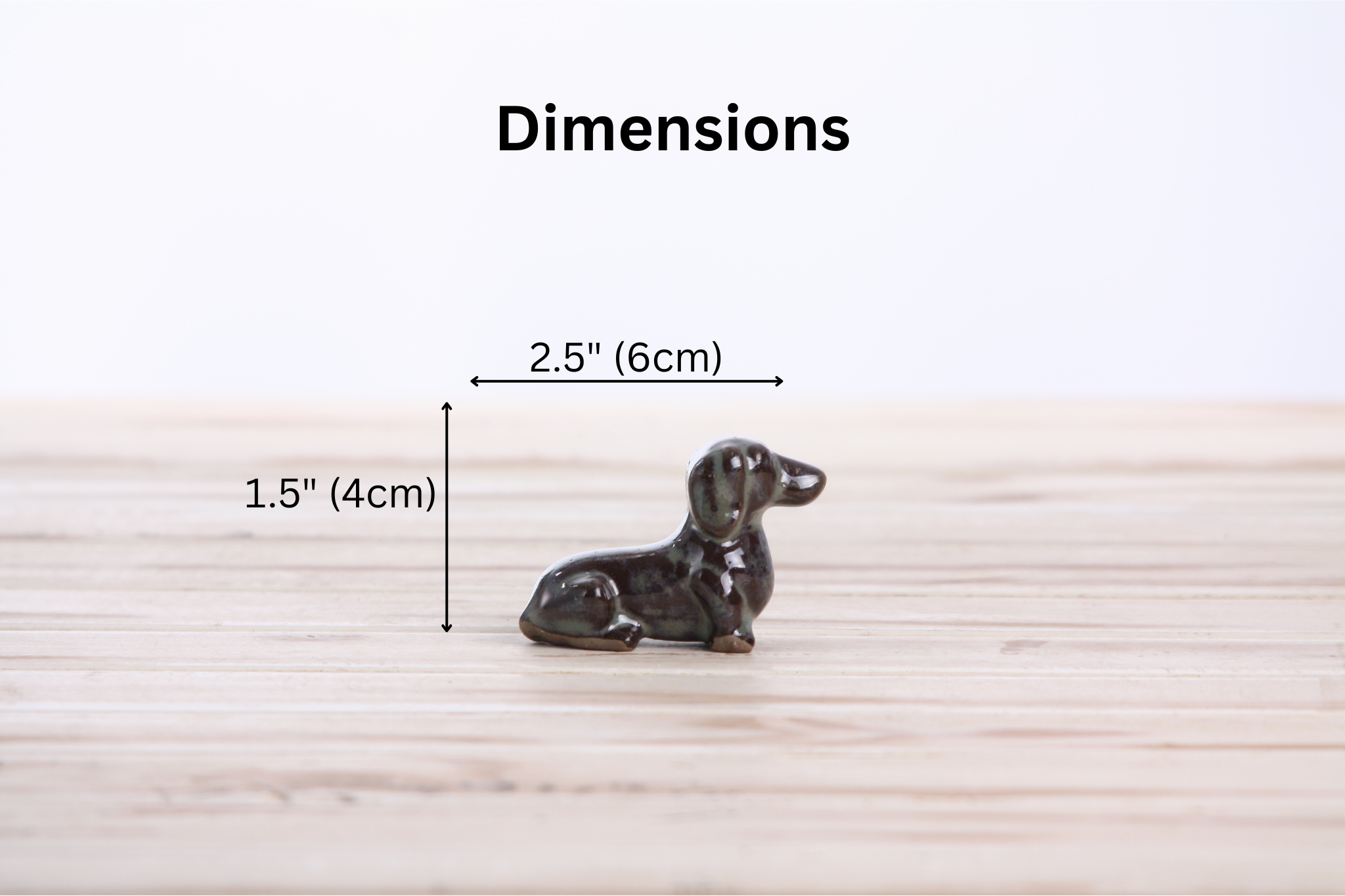 Willow Ceramics Butch the Dachshund Figurine – Mini Handmade Ceramic Dog Sculpture, High‑Fired Stoneware Décor, Made in Colorado, USA (Starry Night)