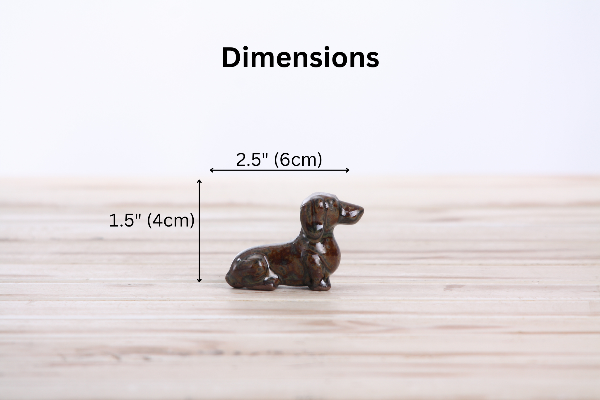 Willow Ceramics Butch the Dachshund Figurine – Mini Handmade Ceramic Dog Sculpture, High‑Fired Stoneware Décor, Made in Colorado, USA (Dark Honey)