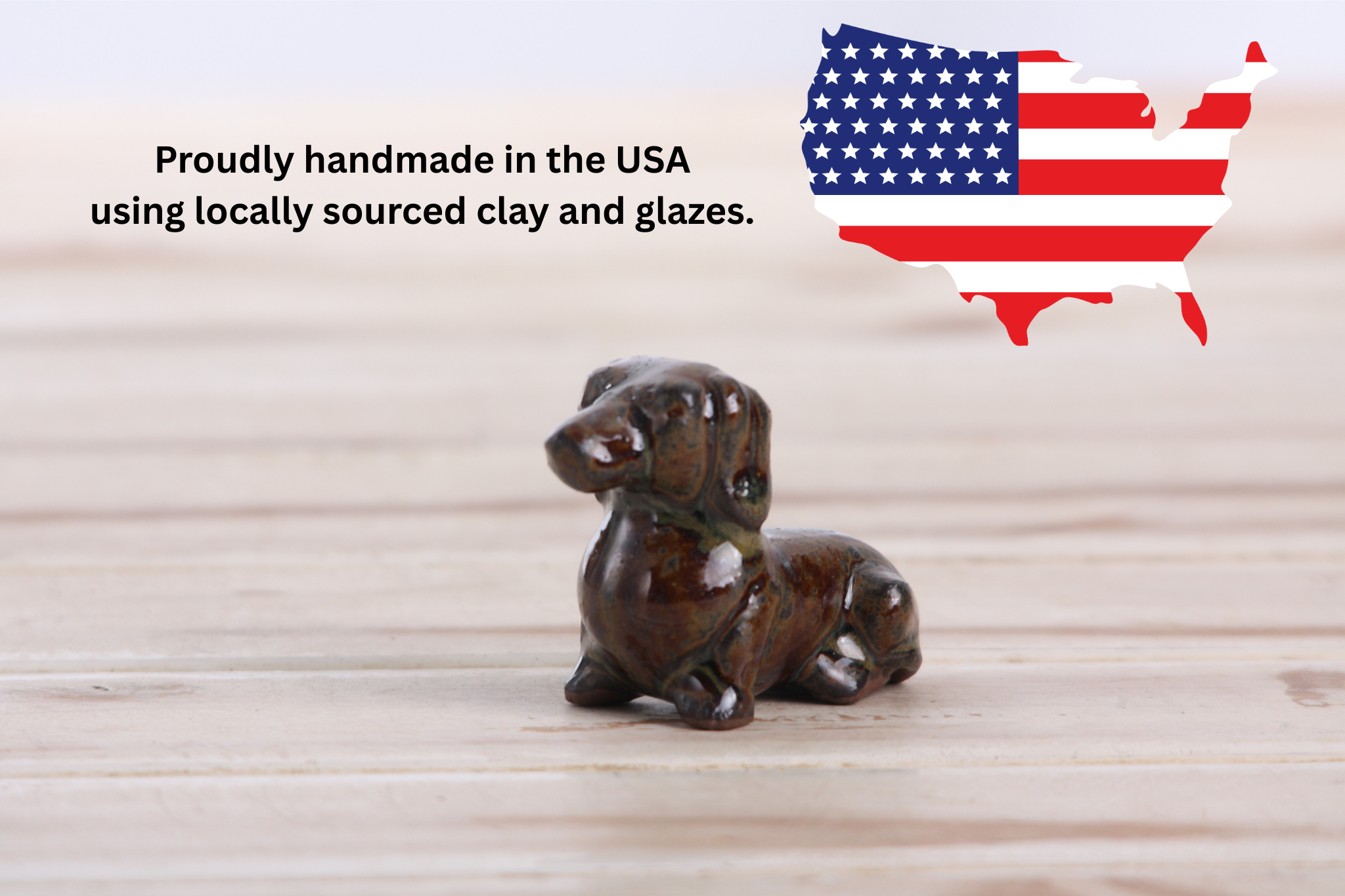 Willow Ceramics Butch the Dachshund Figurine – Mini Handmade Ceramic Dog Sculpture, High‑Fired Stoneware Décor, Made in Colorado, USA (Peacock)