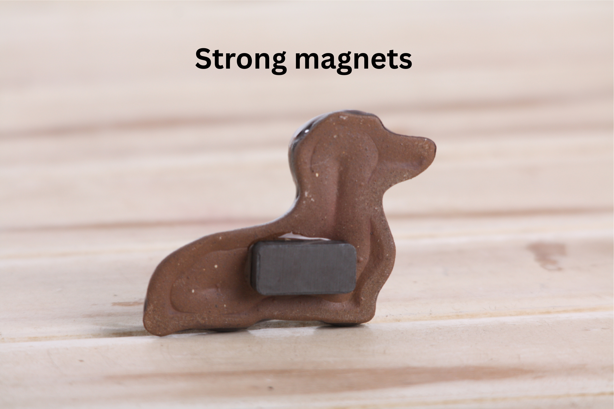 Willow Ceramics Butch the Dachshund Magnet – Mini Handmade Ceramic Dog Figurine Fridge Magnet, High‑Fired Stoneware Décor, Made in Colorado, USA (Yellow)