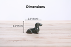 Willow Ceramics Butch the Dachshund Figurine – Mini Handmade Ceramic Dog Sculpture, High‑Fired Stoneware Décor, Made in Colorado, USA (Seaweed 2025)