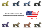 Willow Ceramics Dachshund Wall Hanging – Handmade Stoneware Ceramic Sausage Dog Wall Art with Metal Hanging Hook, High‑Fired Handmade Décor, Made in Colorado, USA (Modern Matte Right)