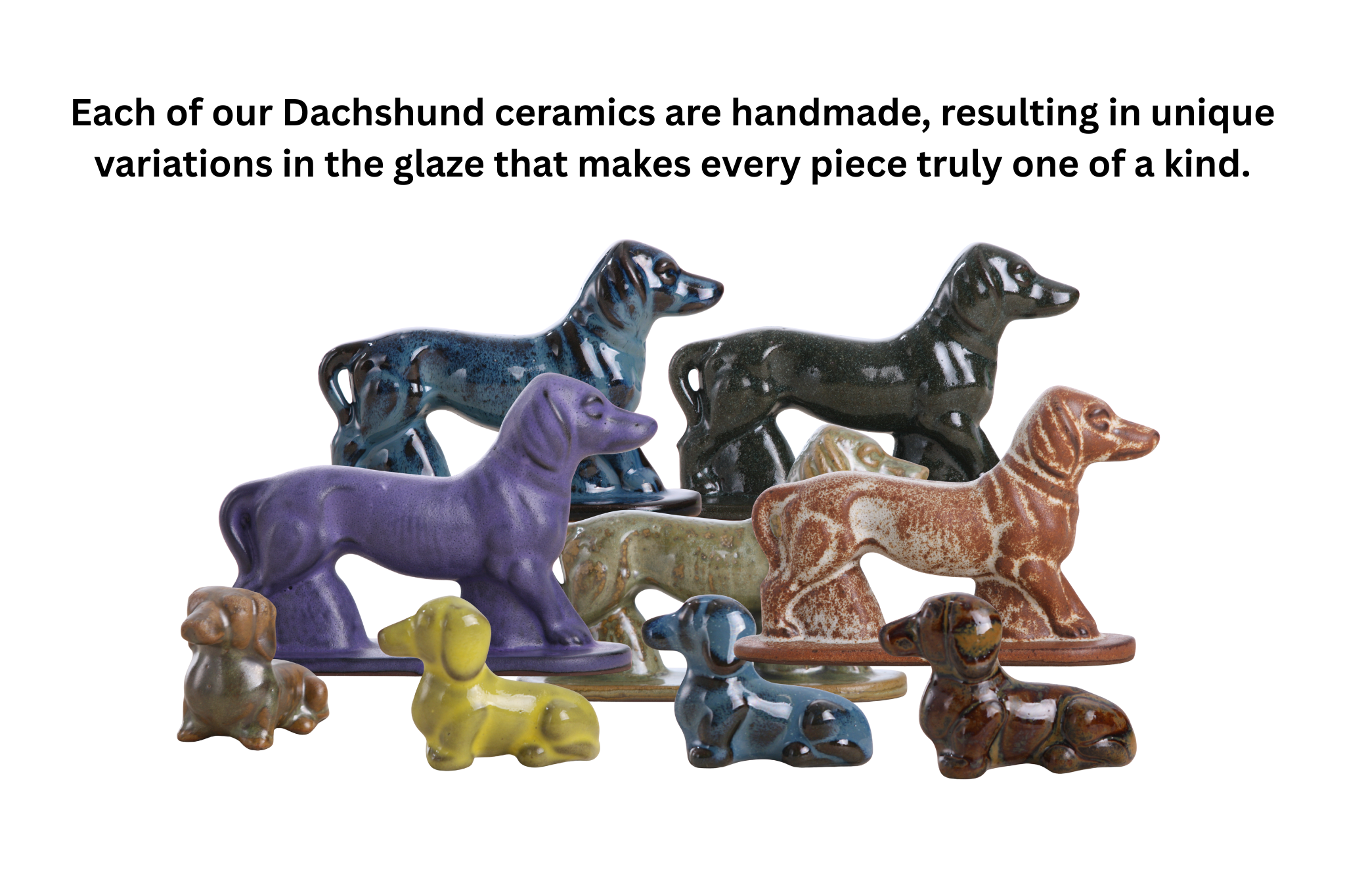 Willow Ceramics Dachshund Wall Hanging – Handmade Stoneware Ceramic Sausage Dog Wall Art with Metal Hanging Hook, High‑Fired Handmade Décor, Made in Colorado, USA (Seaweed 2025 Left)