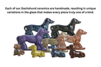 Willow Ceramics Butch the Dachshund Figurine – Mini Handmade Ceramic Dog Sculpture, High‑Fired Stoneware Décor, Made in Colorado, USA (Dark Honey)