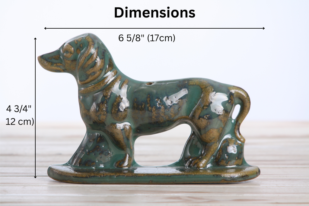 Willow Ceramics Dachshund Wall Hanging – Handmade Stoneware Ceramic Sausage Dog Wall Art with Metal Hanging Hook, High‑Fired Handmade Décor, Made in Colorado, USA (Seaweed 2025 Left)