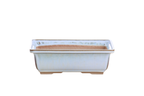 Willow Bonsai Ceramics Rectangle Bonsai Pot 8 Inch – Lower‑Profile Rectangular Ceramic Bonsai & Succulent Planter with Accentuated Rim, High‑Fired Frost‑Proof Stoneware, Handmade in USA (Glacier)