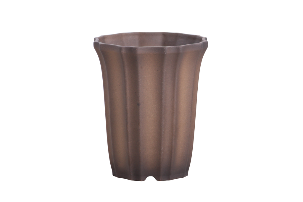 Willow Bonsai Ceramics Flower Design Cascade Bonsai Pot 5 Inch – Elegant Tall Ceramic Bonsai & Succulent Planter, High‑Fired Frost‑Proof Stoneware with Drainage & Wiring Holes, Handmade in USA (Shaded Unglazed)