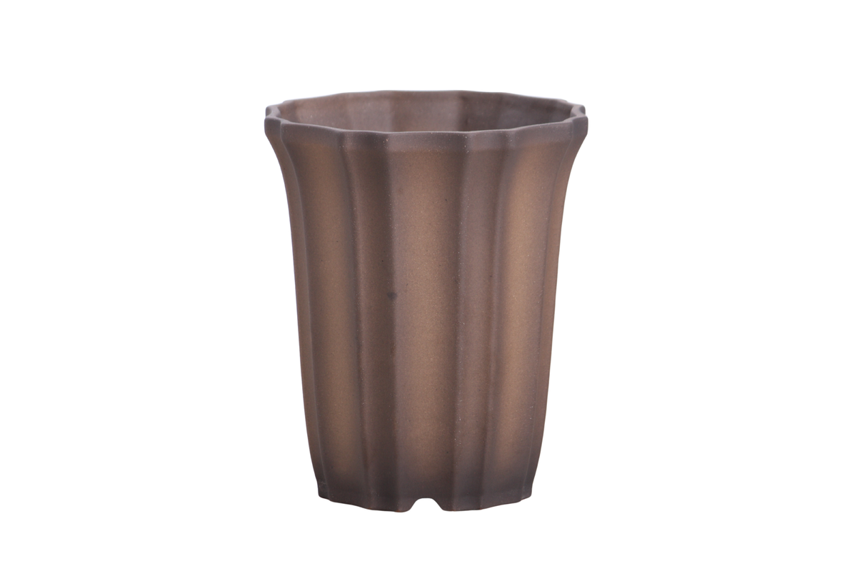 Willow Bonsai Ceramics Flower Design Cascade Bonsai Pot 5 Inch – Elegant Tall Ceramic Bonsai & Succulent Planter, High‑Fired Frost‑Proof Stoneware with Drainage & Wiring Holes, Handmade in USA (Shaded Unglazed)