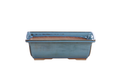 Willow Bonsai Ceramics Rectangle Bonsai Pot 8 Inch – Lower‑Profile Rectangular Ceramic Bonsai & Succulent Planter with Accentuated Rim, High‑Fired Frost‑Proof Stoneware, Handmade in USA (Peacock)