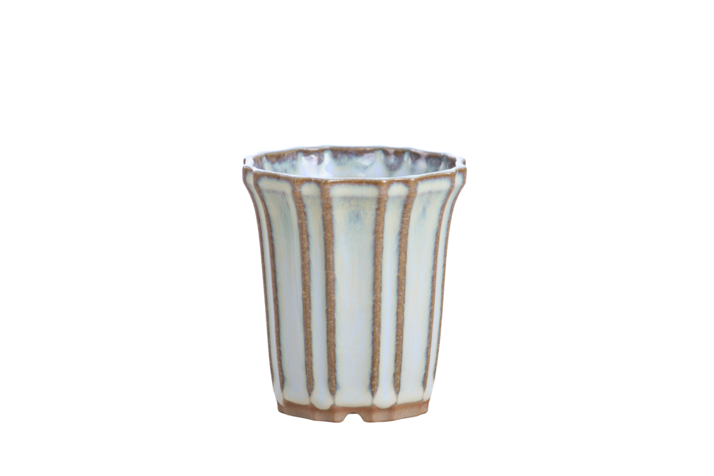 Willow Bonsai Ceramics Flower Design Cascade Bonsai Pot 3 Inch – Elegant Tall Ceramic Bonsai & Succulent Planter, High‑Fired Frost‑Proof Stoneware with Drainage & Wiring Holes, Handmade in USA (Glacier)