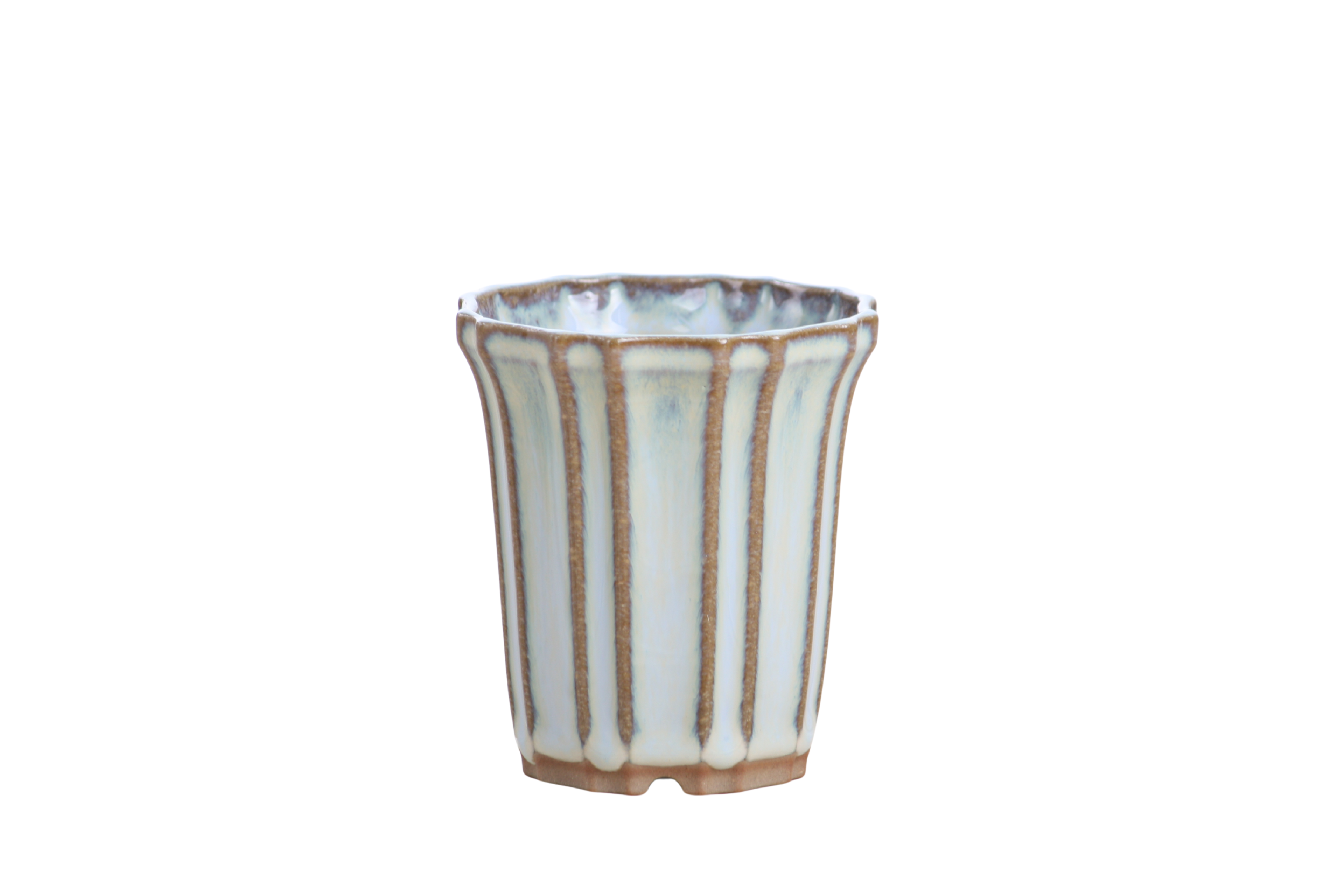 Willow Bonsai Ceramics Flower Design Cascade Bonsai Pot 3 Inch – Elegant Tall Ceramic Bonsai & Succulent Planter, High‑Fired Frost‑Proof Stoneware with Drainage & Wiring Holes, Handmade in USA (Glacier)