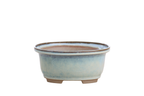 Willow Bonsai Ceramics Fat Bonsai Pot 5.5 Inch – Bold Oval Ceramic Bonsai & Succulent Planter with Accentuated Rim, High‑Fired Frost‑Proof Stoneware, Handmade in USA (Glacier)
