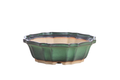Willow Bonsai Ceramics Flower Design Bonsai Pot 8 Inch – Elegant Ceramic Bonsai & Succulent Planter, High‑Fired Frost‑Proof Stoneware with Drainage & Wiring Holes, Handmade in USA (Avocado)