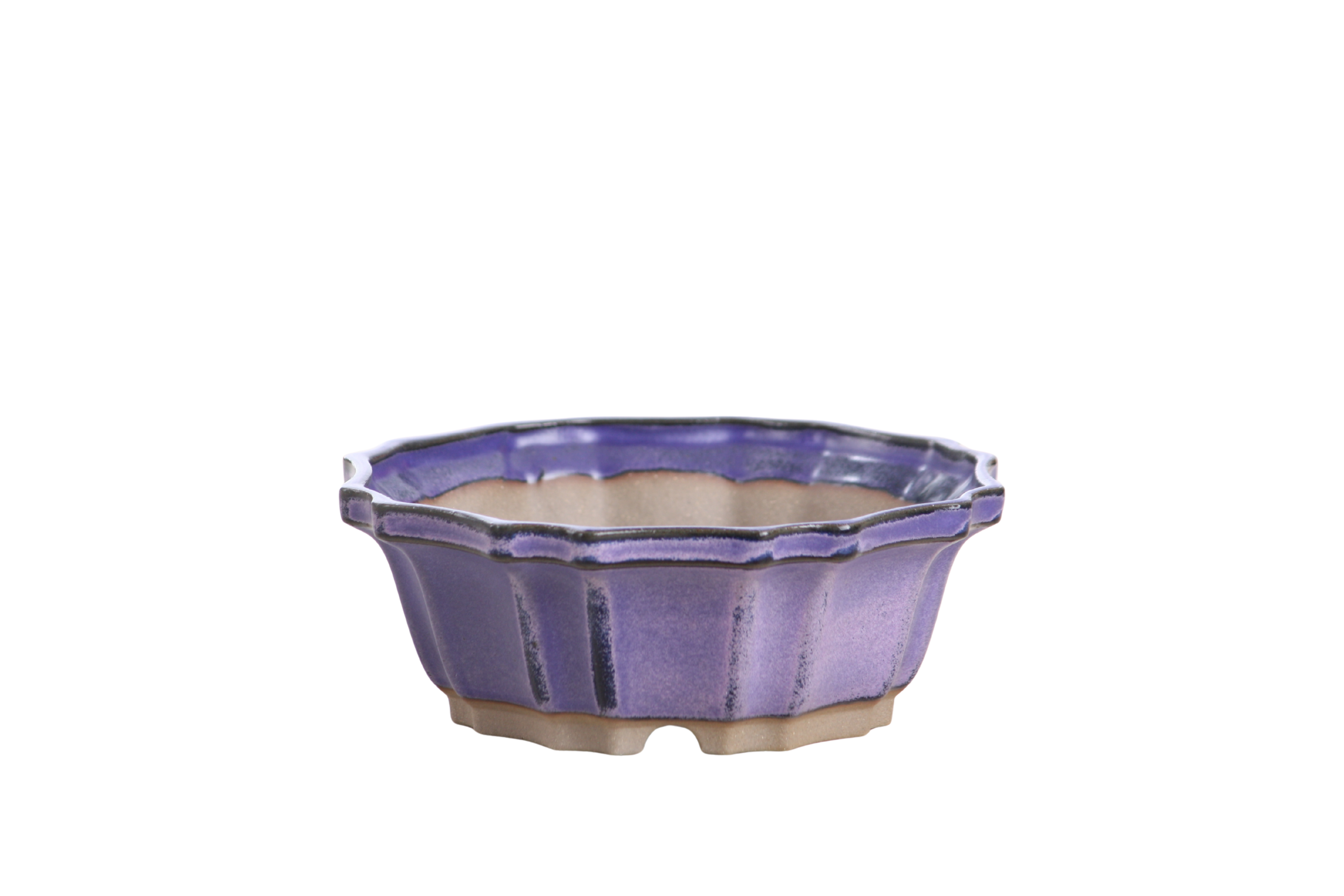 Willow Bonsai Ceramics Flower Design Bonsai Pot 5 Inch – Elegant Ceramic Bonsai & Succulent Planter, High‑Fired Frost‑Proof Stoneware with Drainage & Wiring Holes, Handmade in USA (Purple)