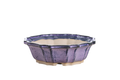 Willow Bonsai Ceramics Flower Design Bonsai Pot 8 Inch – Elegant Ceramic Bonsai & Succulent Planter, High‑Fired Frost‑Proof Stoneware with Drainage & Wiring Holes, Handmade in USA (Purple)