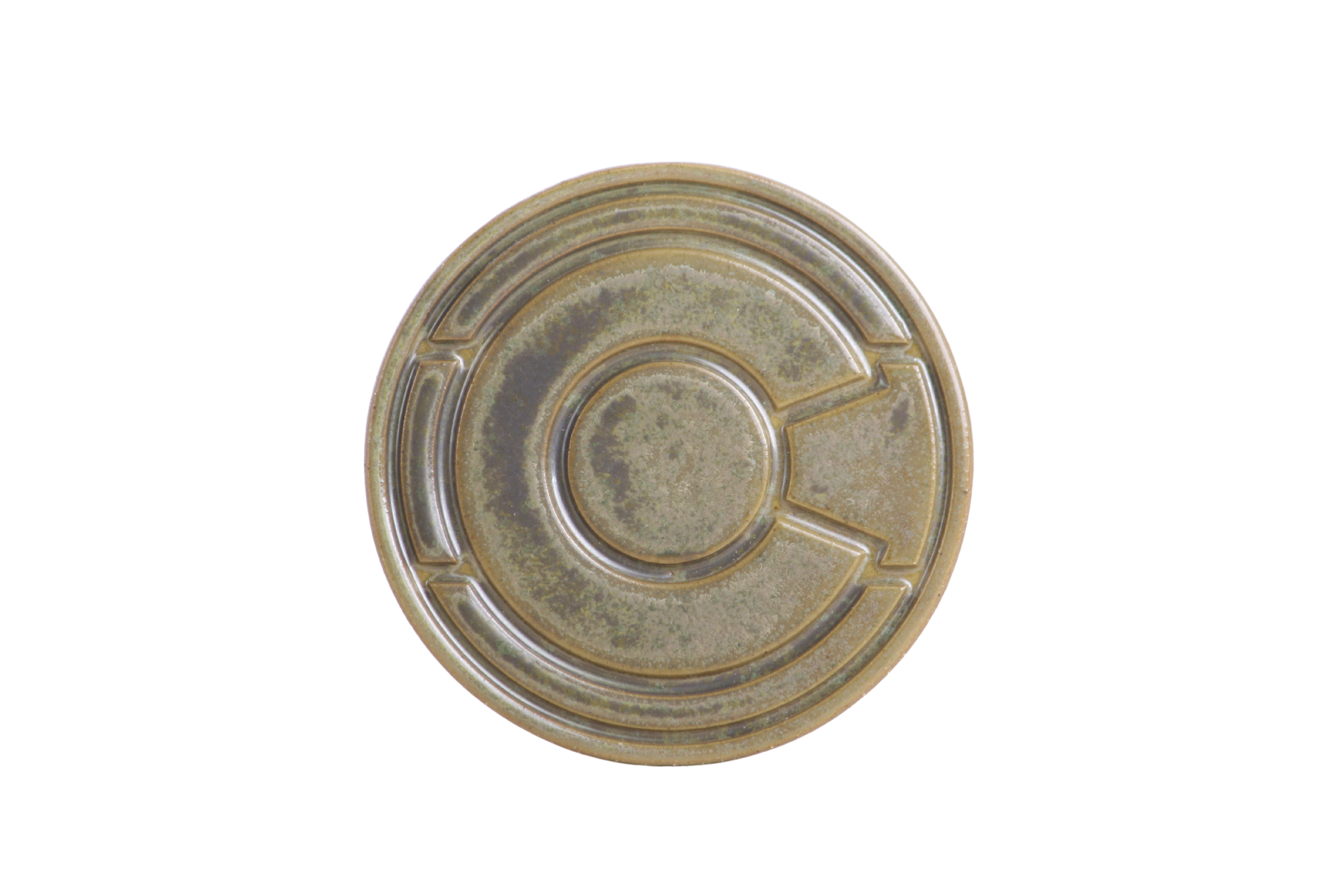 Willow Bonsai Ceramics Colorado Ceramic Coaster – 4 Inch Handmade Stoneware Drink Coaster with Indented Moat Design, Reactive Glazes, Cork Backing Pads, Made in Colorado, USA (Copenhagen)