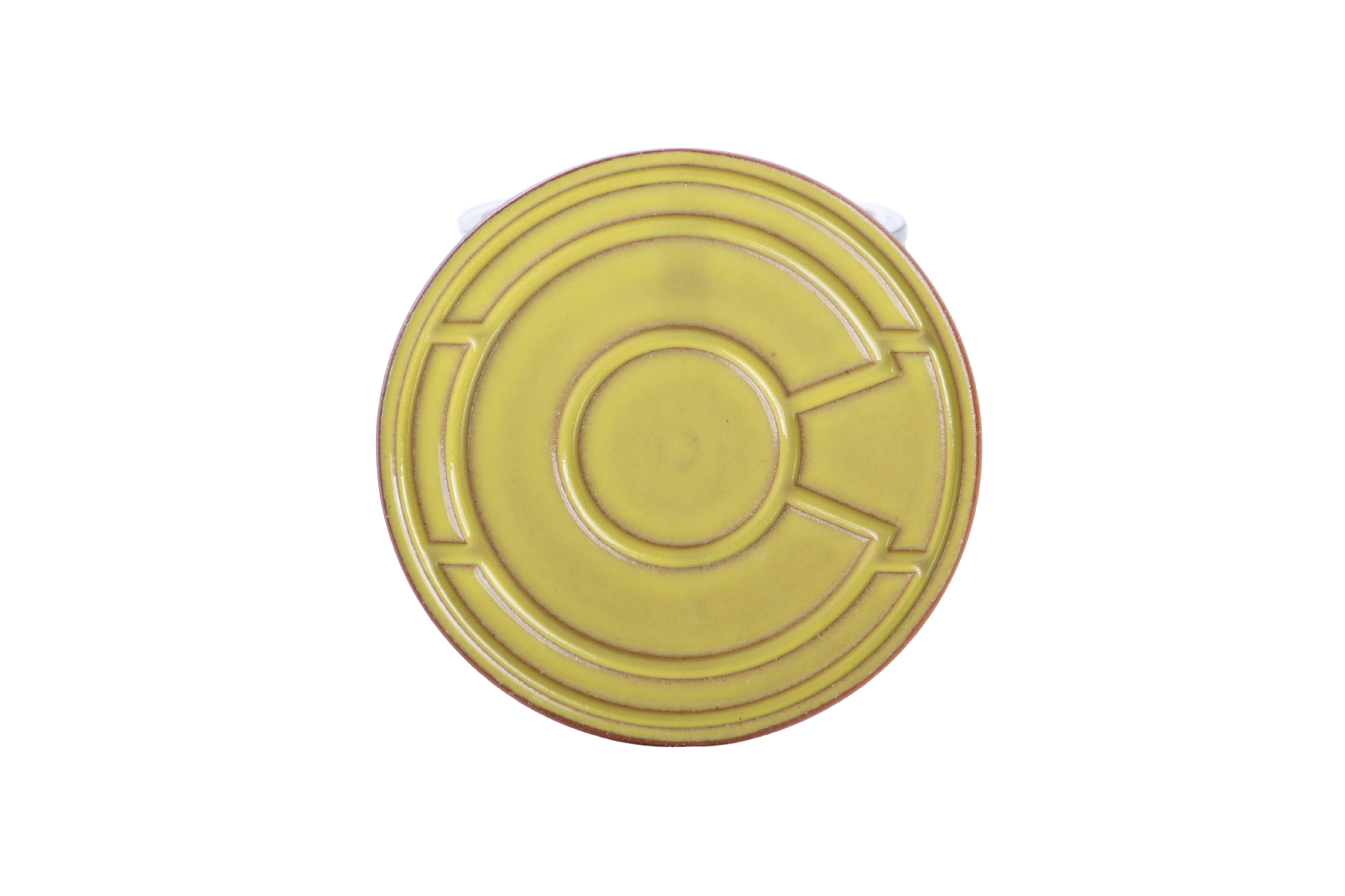 Willow Bonsai Ceramics Colorado Ceramic Coaster – 4 Inch Handmade Stoneware Drink Coaster with Indented Moat Design, Reactive Glazes, Cork Backing Pads, Made in Colorado, USA (Yellow)