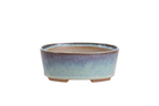 Willow Bonsai Ceramics Oval A Bonsai Pot 5 Inch – Straight‑Sided Oval Ceramic Bonsai & Succulent Planter, High‑Fired Frost‑Proof Stoneware with Drainage & Wiring Holes, Handmade in USA (Glacier)