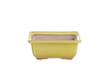Willow Bonsai Ceramics Square Bonsai Pot 5.5 Inch – Low‑Profile Square Ceramic Bonsai & Succulent Planter with Accentuated Rim, High‑Fired Frost‑Proof Stoneware, Handmade in USA (Yellow)