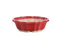 Willow Bonsai Ceramics Flower Design Bonsai Pot 8 Inch – Elegant Ceramic Bonsai & Succulent Planter, High‑Fired Frost‑Proof Stoneware with Drainage & Wiring Holes, Handmade in USA (Red)