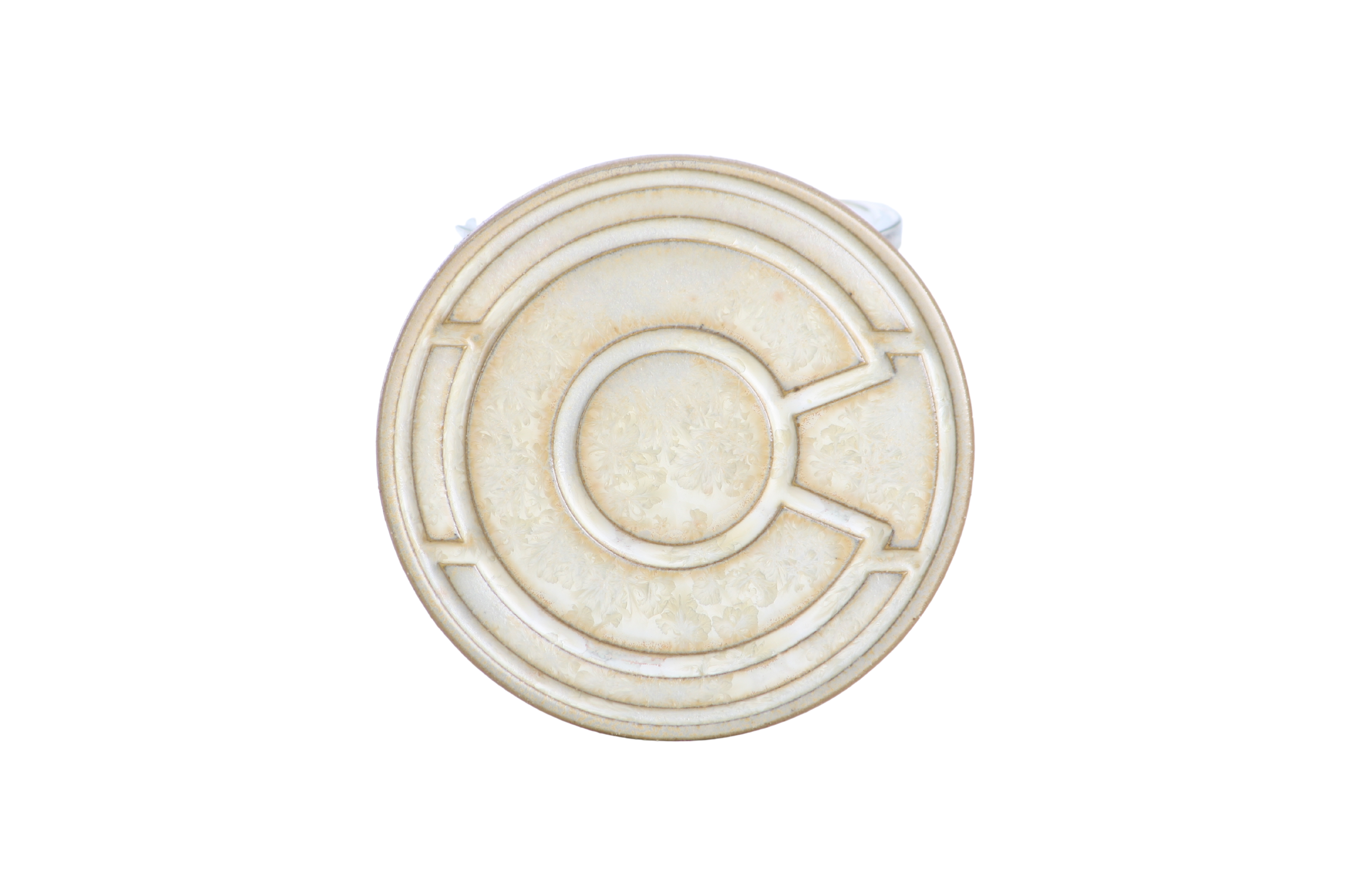 Willow Bonsai Ceramics Colorado Ceramic Coaster – 4 Inch Handmade Stoneware Drink Coaster with Indented Moat Design, Reactive Glazes, Cork Backing Pads, Made in Colorado, USA (Crystal Palace)