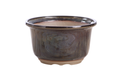 Willow Bonsai Ceramics Flute Bonsai Pot 6 Inch – Round Semi‑Cascade Ceramic Bonsai & Succulent Planter with Fluted Profile and Banded Base, High‑Fired Frost‑Proof Stoneware, Handmade in USA (Dark Honey)