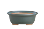 Willow Bonsai Ceramics Fat Bonsai Pot 7.5 Inch – Bold Oval Ceramic Bonsai & Succulent Planter with Accentuated Rim, High‑Fired Frost‑Proof Stoneware, Handmade in USA (Seaweed 2025)