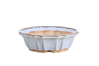 Willow Bonsai Ceramics Flower Design Bonsai Pot 8 Inch – Elegant Ceramic Bonsai & Succulent Planter, High‑Fired Frost‑Proof Stoneware with Drainage & Wiring Holes, Handmade in USA (Glacier)