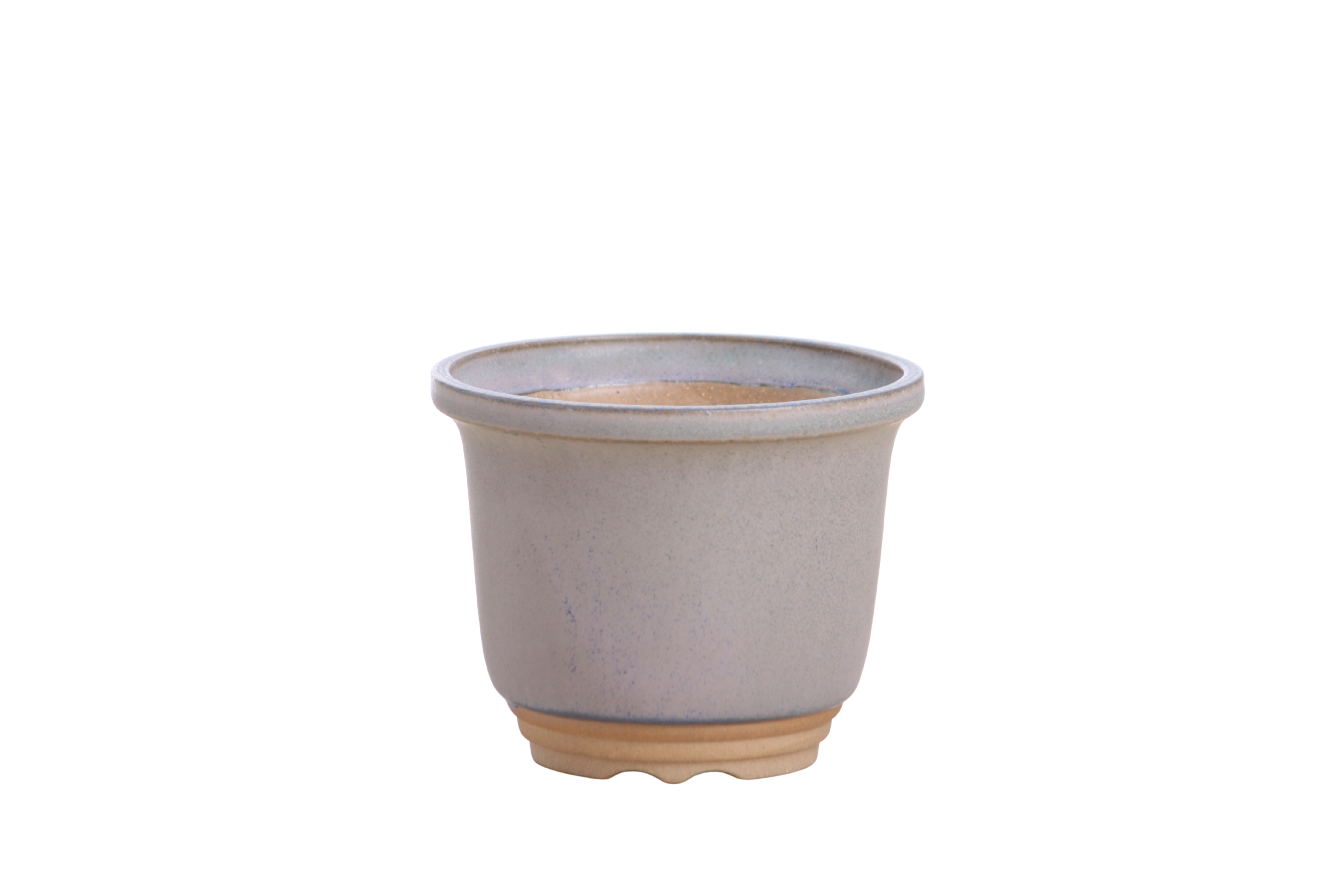 Willow Bonsai Ceramics Flute Bonsai Pot 4 Inch – Round Semi‑Cascade Ceramic Bonsai & Succulent Planter with Fluted Profile and Banded Base, High‑Fired Frost‑Proof Stoneware, Handmade in USA (Ocean)