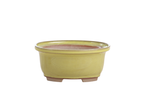 Willow Bonsai Ceramics Fat Bonsai Pot 5.5 Inch – Bold Oval Ceramic Bonsai & Succulent Planter with Accentuated Rim, High‑Fired Frost‑Proof Stoneware, Handmade in USA (Yellow)