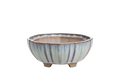 Willow Bonsai Ceramics Lily Bonsai Pot 6 Inch – Sculpted Rounded Ceramic Bonsai & Succulent Planter with Wavy Profile, High‑Fired Frost‑Proof Stoneware, Handmade in USA (Glacier)
