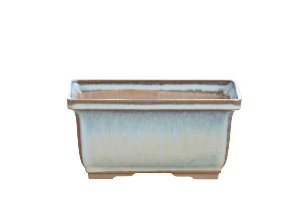 Willow Bonsai Ceramics Rectangle Deep Bonsai Pot 6 Inch – Higher‑Profile Rectangular Ceramic Bonsai & Succulent Planter with Accentuated Rim, High‑Fired Frost‑Proof Stoneware, Handmade in USA (Glacier)