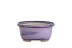 Willow Bonsai Ceramics Fat Bonsai Pot 5.5 Inch – Bold Oval Ceramic Bonsai & Succulent Planter with Accentuated Rim, High‑Fired Frost‑Proof Stoneware, Handmade in USA (Purple)