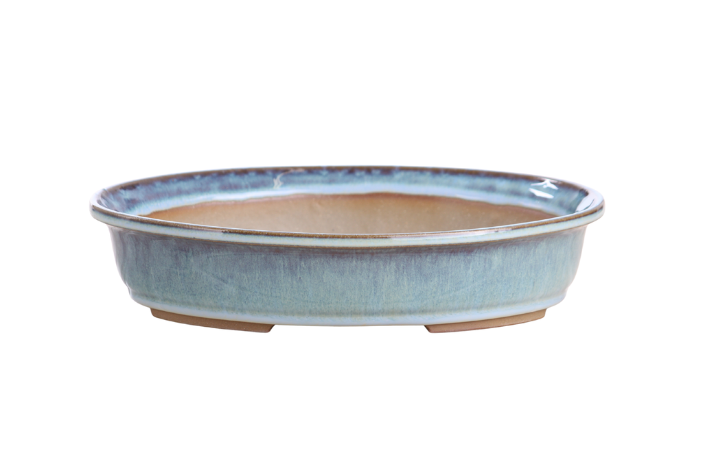 Willow Bonsai Ceramics Landscape Oval A Bonsai Pot 10 Inch – Large Oval Ceramic Bonsai Planter for Forest, Group & Specimen Tree Plantings, High‑Fired Frost‑Proof Stoneware, Handmade in USA (Glacier)